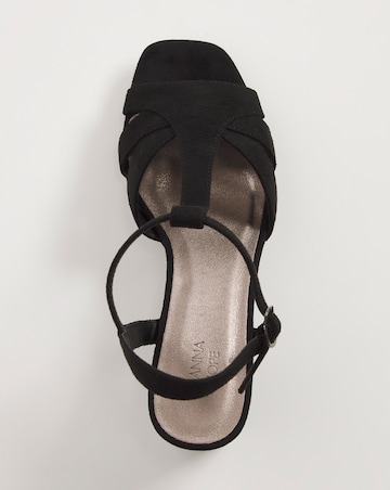 Donna T Bar Platform Sandal - Wide Fit (E)