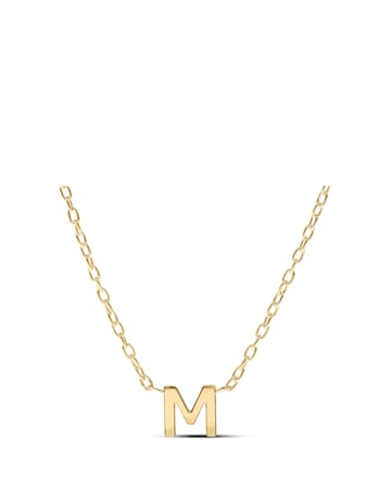 9ct Gold 5mm initial necklace 18