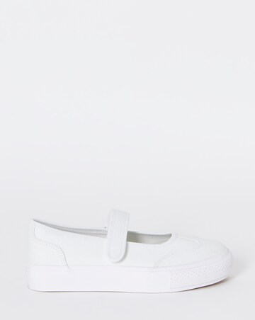 Andrea Mary Jane Canvas Plimsols - Wide Fit (E)