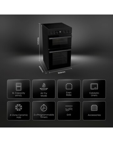 Hisense HDCEC5C10B 50cm Electric Double Cooker - Black