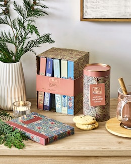 Arts &amp; Crafts Hot Chocolate Library &amp; Choc Chip Biscuit Tin bundle