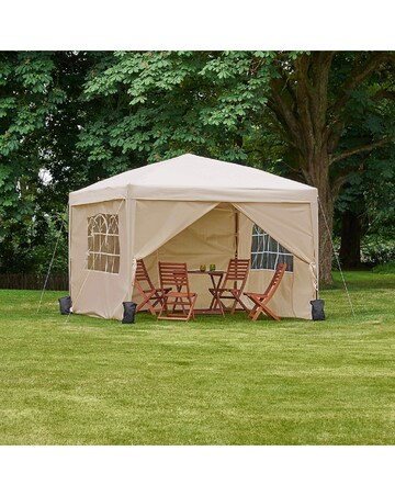 VonHaus Ivory Pop-Up Garden Gazebo 3m x 3m - Waterproof Canopy Shelter