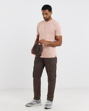 Pure Cotton Grandad T-Shirt Long- Pink