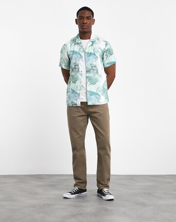 Short Sleeve Cuban Collar Tie Dye Shirt