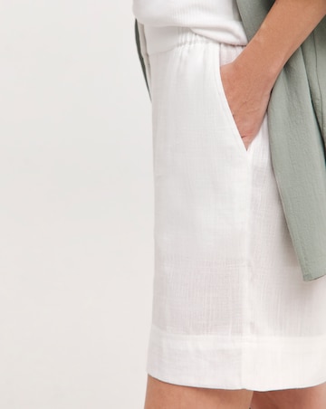 White Linen Bermuda Shorts