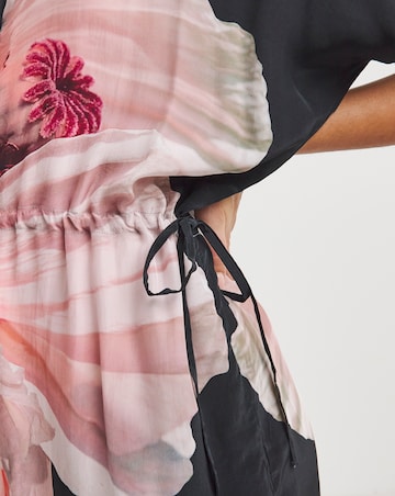 Religion Hidden Pink Floral Drawstring Waist Tunic