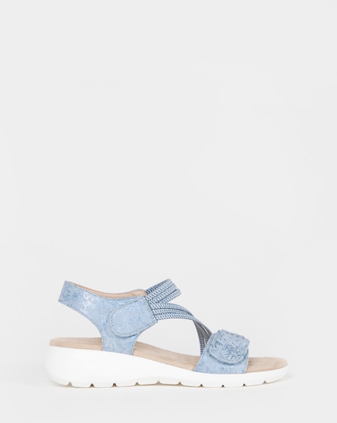 Cushion Walk Navy Printed Touch-Fasten Sandals - Extra Wide Fit (EEE)