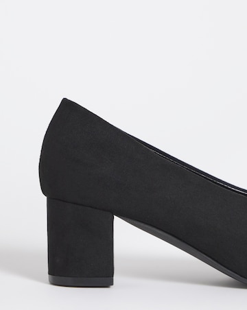 Jaida V Cut Heeled Court Shoes - Wide Fit (E)