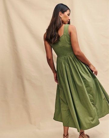 Nobody's Child Khaki Colorado Skater Midi Dress