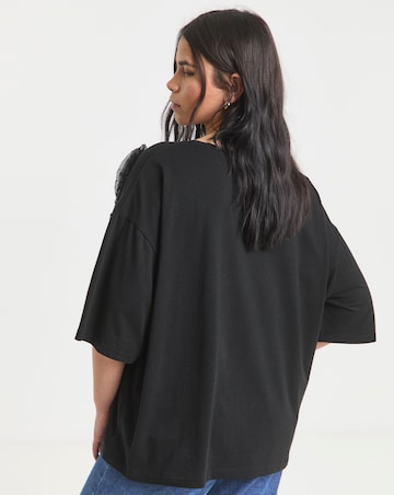 Simply Be Black Rosette T-Shirt