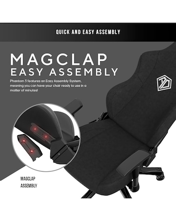 AndaSeat Phantom 3 Premium Gaming Chair - Black Fabric