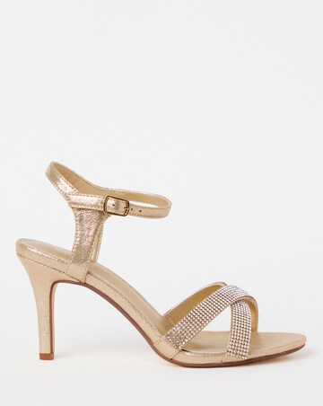 Joanna Hope Diamante Crossover Heeled Sandal Extra Wide EEE Fit