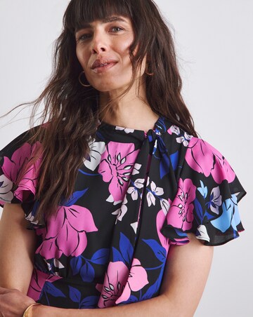 Joanna Hope Tie Neck Midi Dress