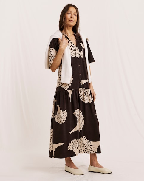 Julipa Button Down Jersey Midi Dress