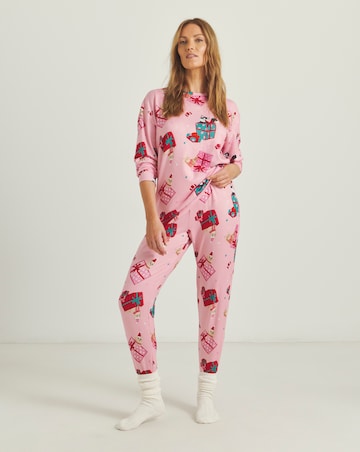 Simply Be Christmas Cats Supersoft Twosie Pyjama Set