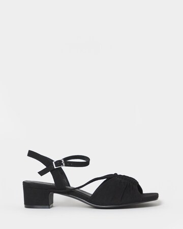 Charli Low Block Heel Soft Ruched Sandals - Extra Wide Fit (EEE)