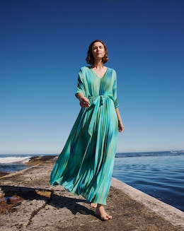 Joanna Hope Ombre Pleated Dress