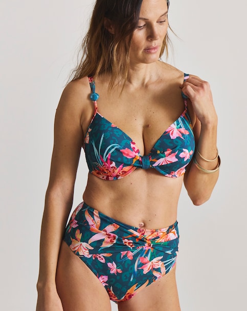 MAGISCULPT Firm Control Floral Print Twist Front Bikini Bottoms