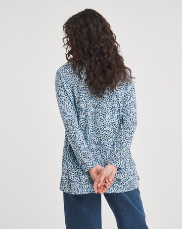 Printed Slouch Long Sleeve Longline Top