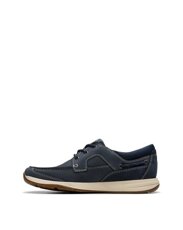 Clarks Sailview Lace Shoes - Navy