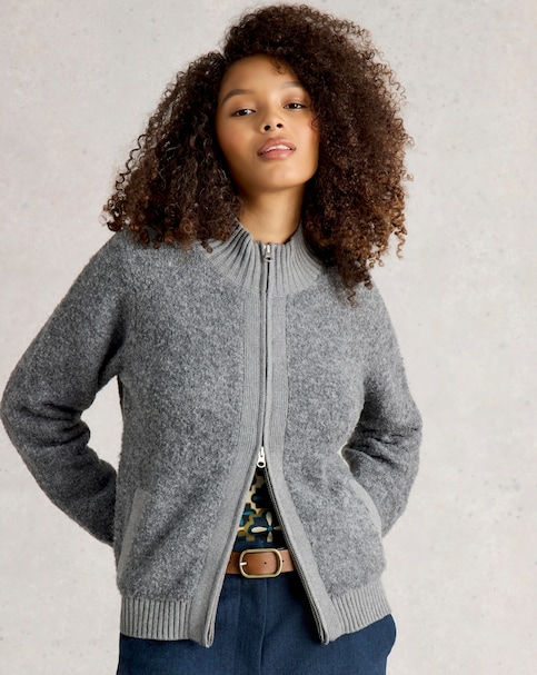 White Stuff Bobby Boucle Zip Cardigan