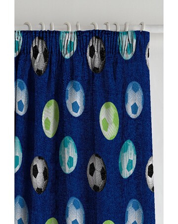Catherine Lansfield Kids Football Lined Pencil Pleat Curtains Two Panels