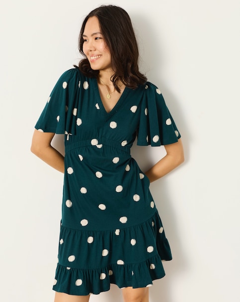 FatFace Grace Spot Jersey Mini Dress