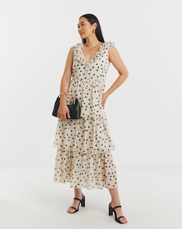Frill Tiered Chiffon Dress