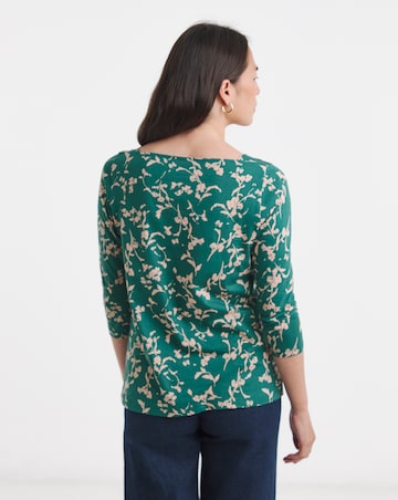 Slash Neck 3/4 Sleeve Top