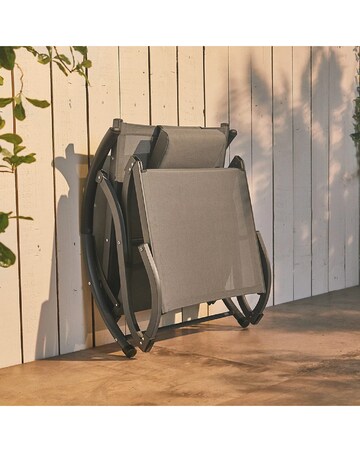VonHaus Lindos Folding Textoline Adjustable Garden Sun Lounger