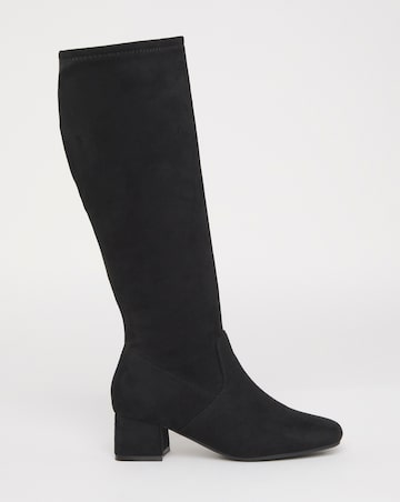 Claudia Low Block Heel Knee High Boots - Standard Fit (D) & Standard/Curvy Calf