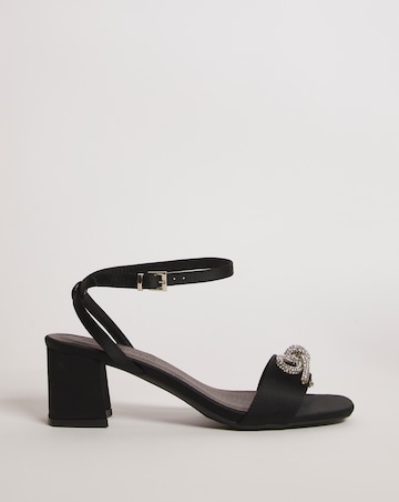Glitzy Bow Block Heel Sandal EEE Fit
