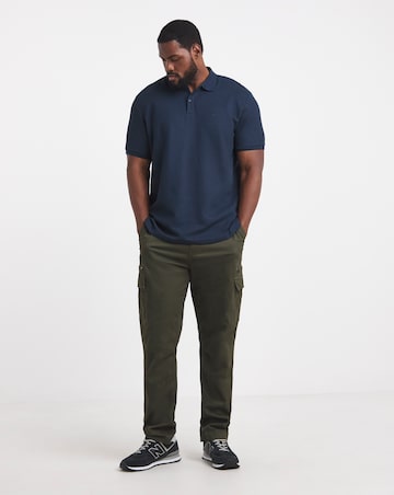 Jack & Jones Austin Waffle Polo - Navy