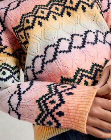 White Stuff Spacedye Pointelle Fairisle