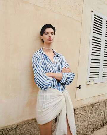 Mango Brenda Striped Cotton Shirt