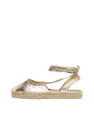 Only Emma Metallic Espadrille Standard Fit With Lace Up Ankle Tie