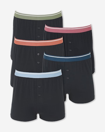 5 Pack Contrast Waist Loose Boxers