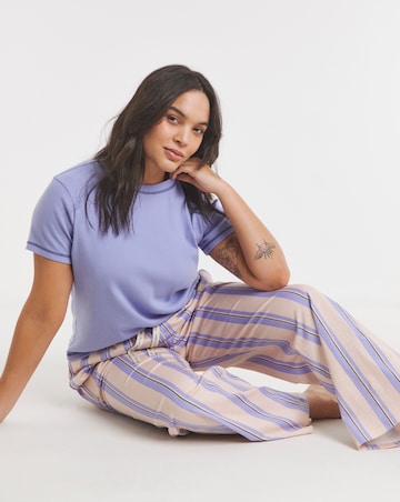 Simply Be (2 Pack) Ribbed T Shirt Pyjama Sets