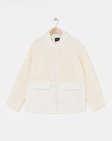 Cream Borg Lined Fleece Jacket