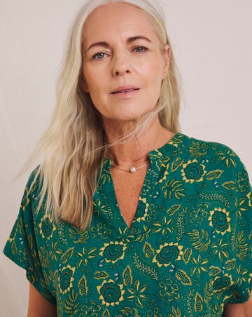Julipa Printed Notch Neck Blouse