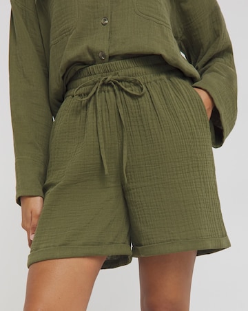 Simply Be Khaki Cheesecloth Shorts