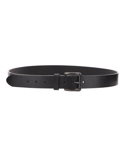 Leather Buckle Belt - Black