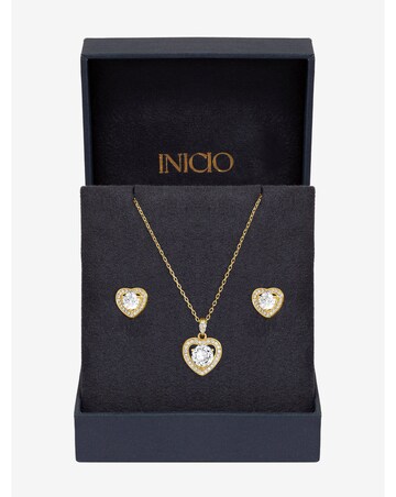 Inicio 14Ct Real Gold Plated Heart Set - Gift Box