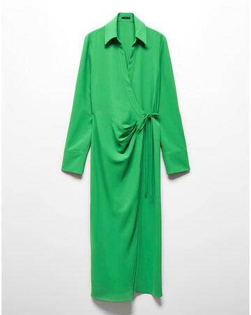 Mango Green Wrap Front Bilma Midi Dress