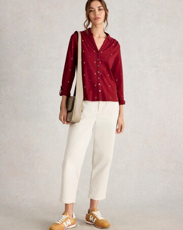 White Stuff Annie Embroidered Jersey Shirt