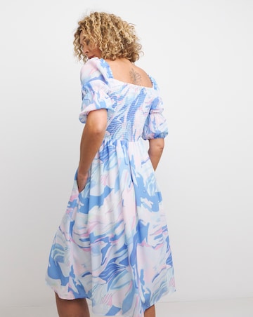 French Connection Dalia Verona Smocked Midi Dress