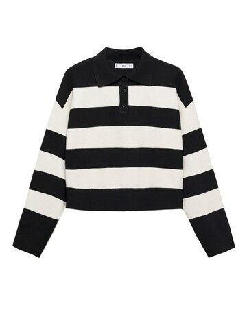 Mango Striped Polo - Neck Sweater