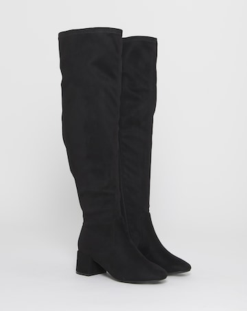 Amina Over The Knee Stretch Boots - Wide Fit (E) & Super Curvy Calf