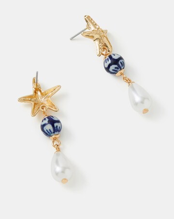 Accessorize Starfish Pearl Drop Earrings