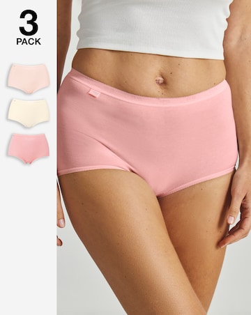 Sloggi (3 Pack) Cotton Basic Maxi Knickers Pink Multi
